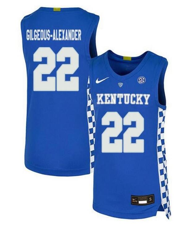 Men's Kentucky Wildcats #22 Shai Gilgeous-Alexander Royal Blue Stitched Basketball Jersey